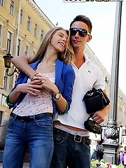 In-love amateur couple on a romantic walk around the city - PrivateSexTapes.com