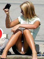 Upskirt oops amateur girls didnt know about cam shooting