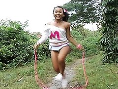 Teen jumps rope