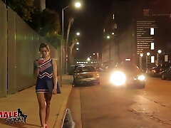 Tranny cheerleader picked up by a dark-hued dude that fucks her bum
