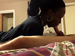 Black girlfriend deep-throat and deepthroat