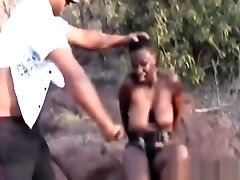 Nipple Torment, Spanking And Rough Blowjob With African Cockslut