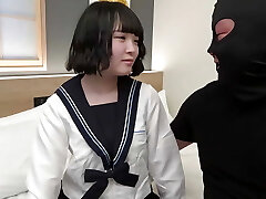 A beautiful black-haired Japanese girl gets a deep-throat job and has creampie sex in her bald pussy.It's uncensored.