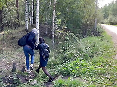 black guy romps a schoolgirl in the woods