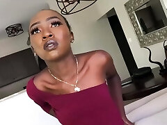 Skinny African lady skips the line