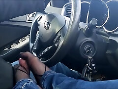 Black tights foot wank in car Black tights foot wank in car