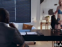 Slim blonde teenie was blacked by BFFs bosss BBC
