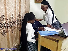Naughty Students in Uniforms Offer Bang-out to Upgrade Their Exams Score at the Principal Office.