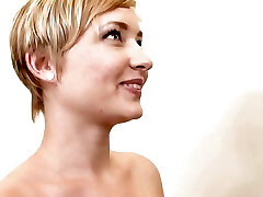 Bi-racial video with Nora Skyy with a pile of hair on her Bi-racial video with Nora Skyy with a pile of hair on her