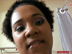 Fat ebony woman with a big ass and big tits gets a popshot