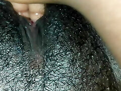 Horny black babe cooch fingering