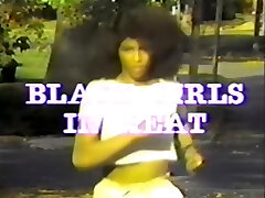 Retro black girl between white knobs