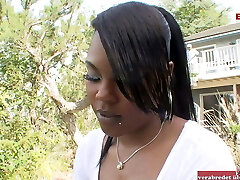 Ebony girl with small tits wants the immense black cock