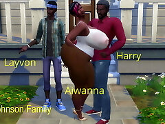 Big Ass Pregnant Ebony Wife Fucked Next to Husband