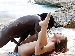 BLACKED BBC-goddess Kendra Sunderland takes on 3 large cocks