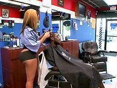 Toni Sweets gets her wet labia fucked rock-hard at a barber shop