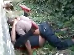 African man fucking a gal while people are filming