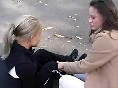 Stellar blonde and dark ebony haired lesbians Stellar blonde and dark ebony haired lesbians