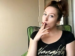 Sexy Kinky Goddess T Smoking Outside in Hot Tight Little Ebony T-Shirt