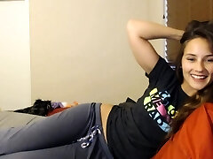 Impressive ebony teen webcam striptease