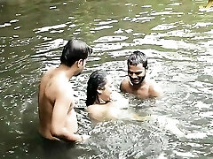 DIRTY BIG BOOBS BHABI Bath IN POND WITH  Cool DEBORJI (OUTDOOR)