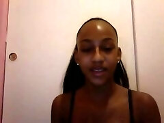 Lovely and shiny ebony teen booty flashed on webcam