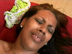 Big ass black woman sucks a mean stiffy and gets facial cumshot