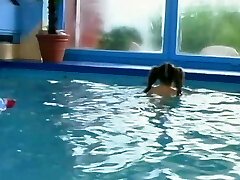 Crazy young gal fucked in the swimming pool