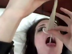 kitty drinking sperm