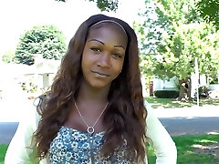 Alluring shemale with long hair posing seductively before wanking