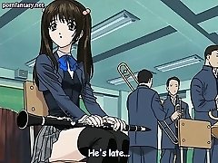 Huge titted hentai teacher takes yam-sized dong