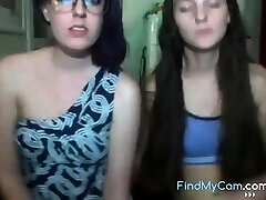 Two girls flashing on web cam