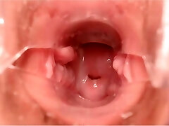 ohmibod cremos cum specul adânc în interiorul colului uterin
