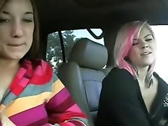  lesbians inside car in parking lot