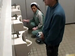 Asian female is cleaning the wrong public part4