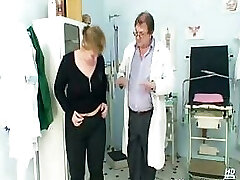 Mature Vilma has her pussy properly obgyn checked at gynecology office