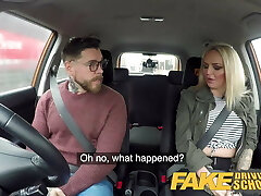 Fake Driving School 2 students have hot backseat fuck-a-thon