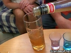 Blonde grandma takes two big jizz-shotguns at once Blonde grandma takes two big jizz-shotguns at once