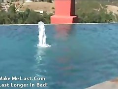 Hot Brunette ass fucked by the pool