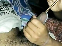 wife doing cock insertion and handjob