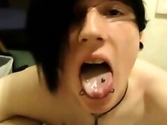 Pierced emo twink swallows the fountain Pierced emo twink swallows the fountain