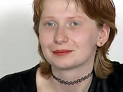 Cute red-haired teen gets a lot of cum on her face - 90's retro fuck