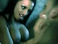Hot Goth Babe in Leather Lap Dance Drill