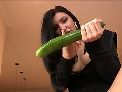 Hot Mature Brunette - Large Dildo & Deep Cucumber