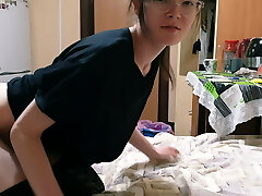 Girl sans Underwear in T-shirt and Stockings Wanted Sex