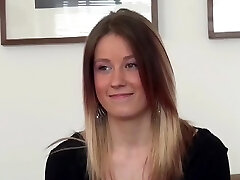 A pretty hungarian female with tight fit body does a audition