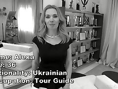 Ukrainian journey guide Alexa shows her talents in casting XXX flick
