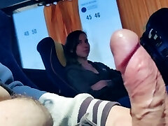 Stranger teen deep-throat dick in bus
