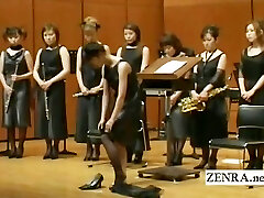 Japanese stark naked orchestra embarks with striptease Japanese stark naked orchestra embarks with striptease