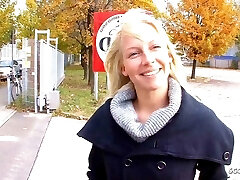 Cute German College Lady Picked Up and Fucked at Audition by Ugly Guy